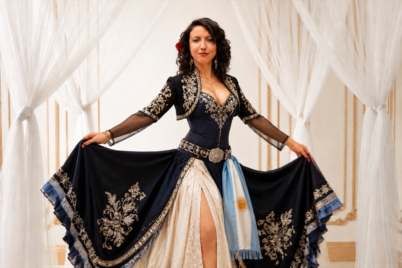 Victoria Bulla, belly dancer for hire in Preston, performing in a light, airy room